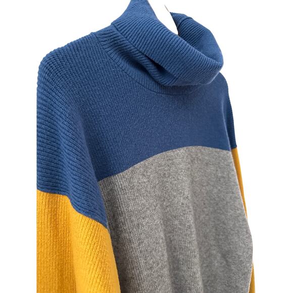 Free People Softly Structured Colorblock Sweater Blue Size Small - Picture 9 of 10